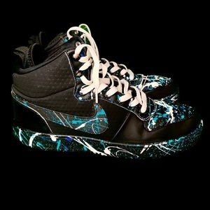 Nike Court Mid Winter Triple Black  Splatter Shoes